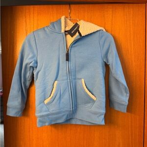 Lands' End Blue Kids Hoodie with Sherpa Lining